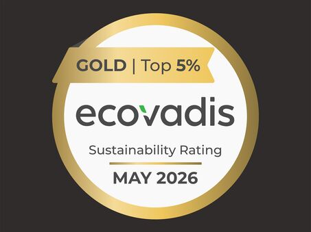 Logo of the Ecovadis Gold Sustainability certificate