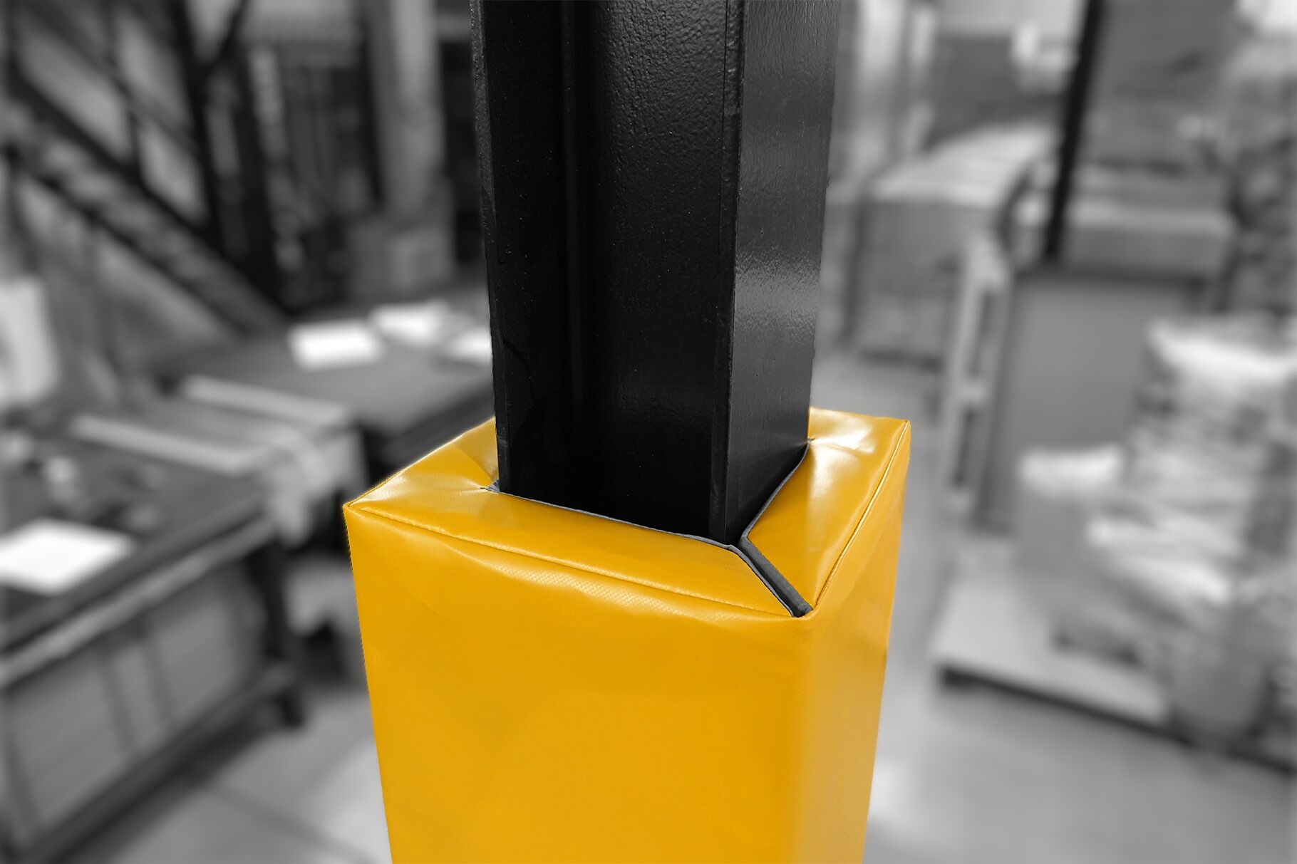 Boplan FLEX IMPACT® SOFT COLUMN COVER en situation réelle - Protection de colonnes