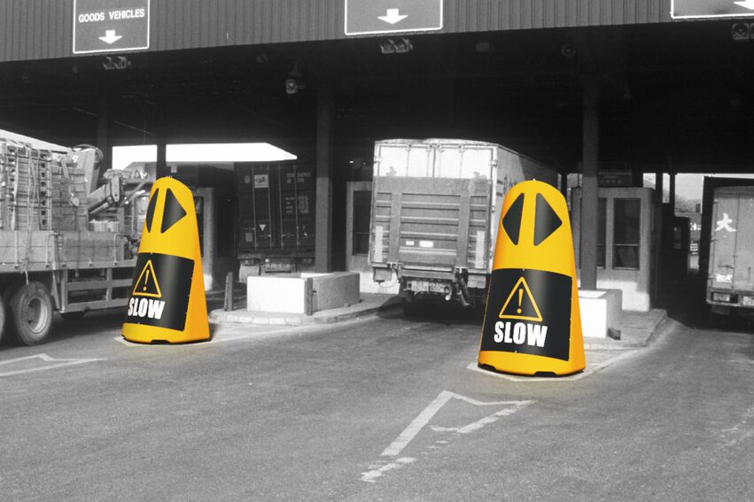 Boplan FLEX IMPACT® SAFETY TOTEM in un contesto live - Barriere mobili
