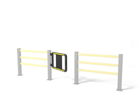 Rendu d'un SG SWING GATE jaune - Portillon de sécurité sur un fond blanc