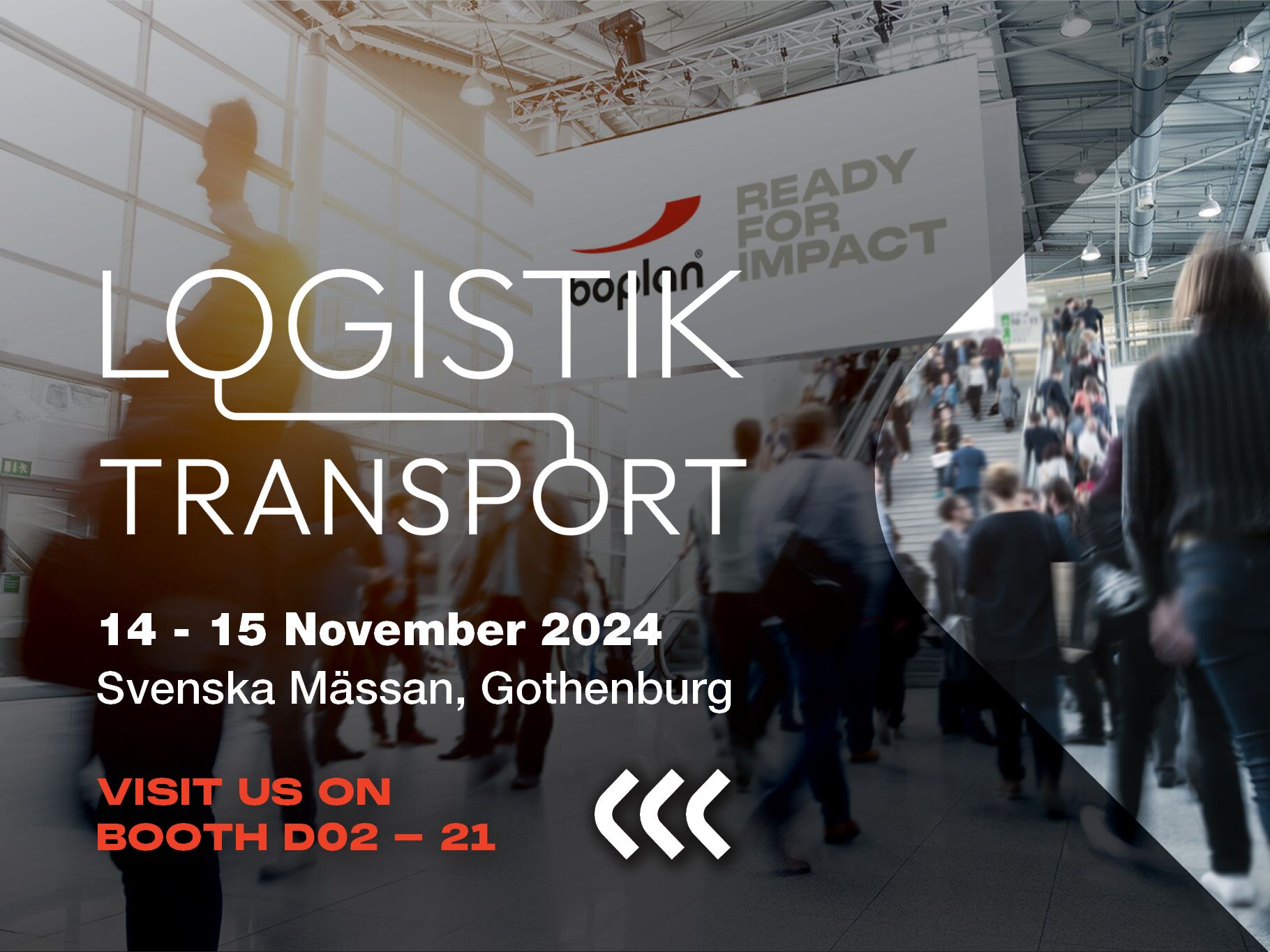 Picture of a Boplan exhibition participation at Logistik & Transport in Gothenburg, Sweden