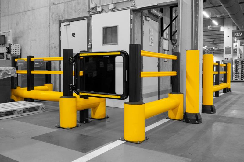 Boplan BO200F, TB 400 PLUS e SG SWING GATE giallo in un magazzino Becton Dickinson
