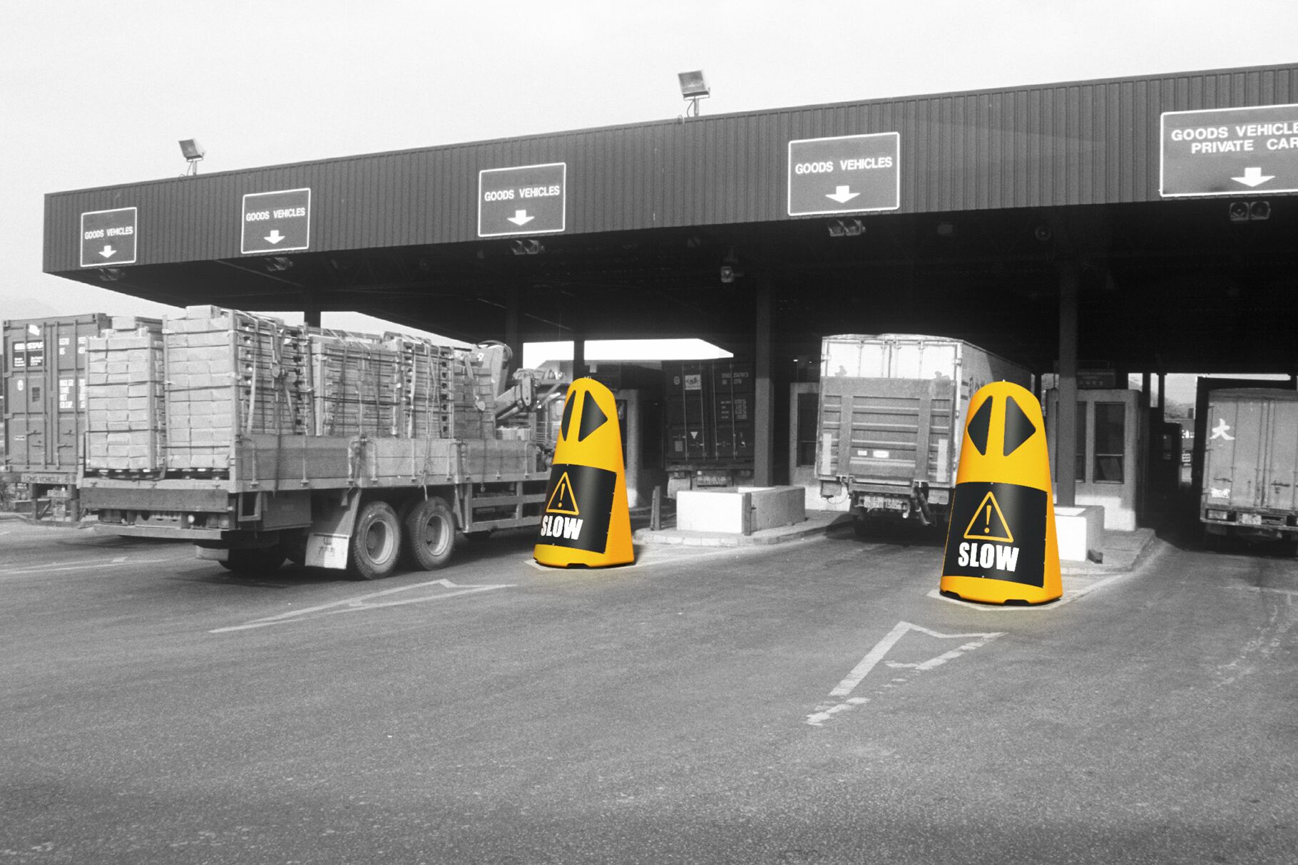 Boplan FLEX IMPACT® SAFETY TOTEM in un contesto live - Barriere mobili