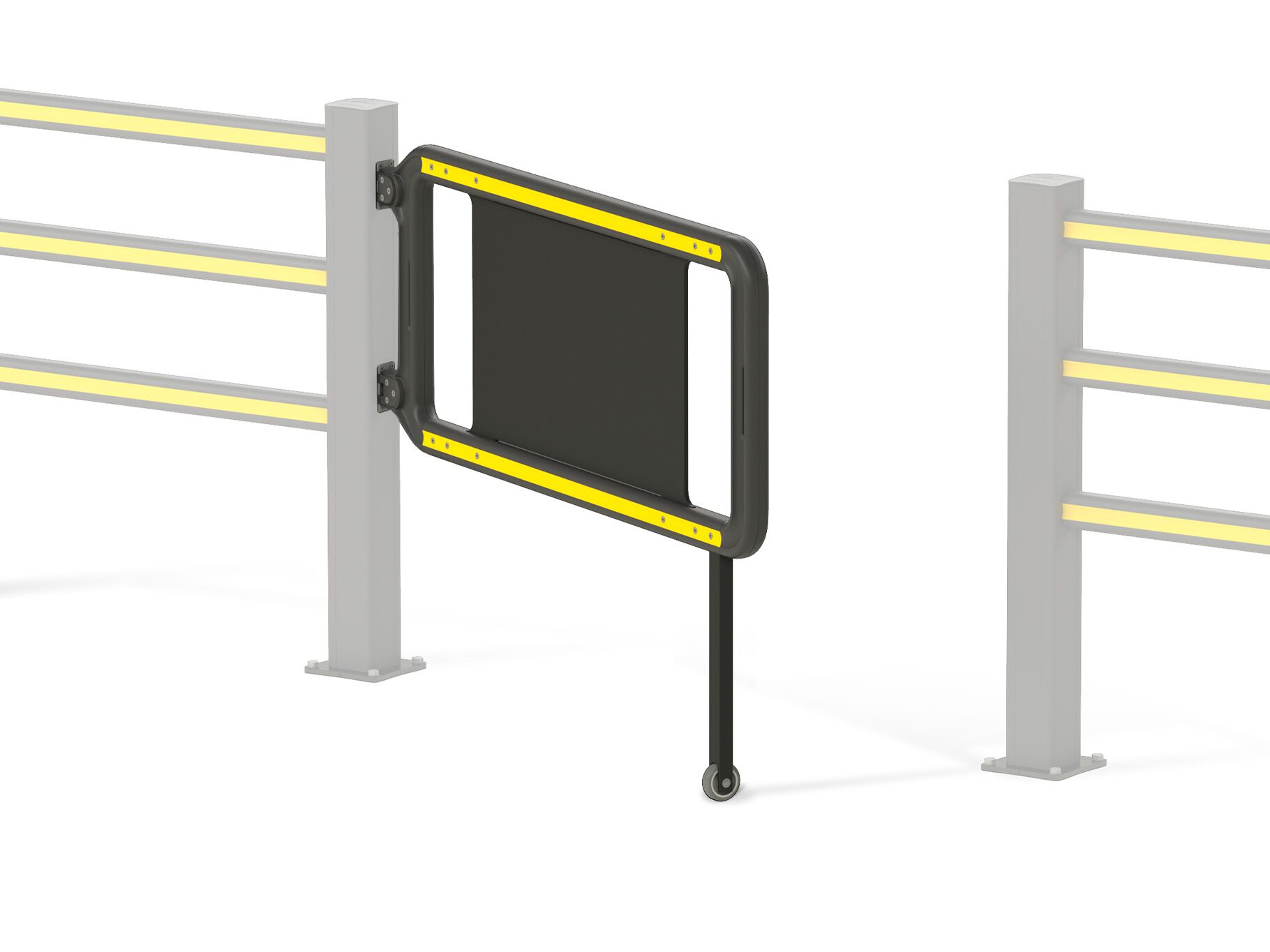 Boplan FLEX IMPACT® SG Swing Gate wheel stop on a white background - Safety Gates