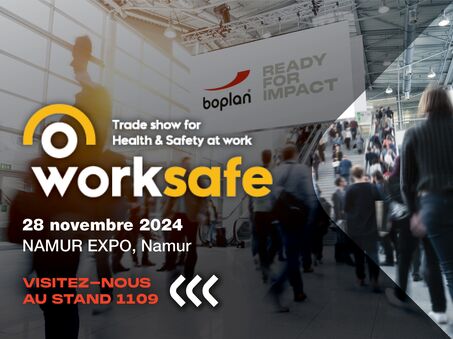 Photo d'une participation à l'exposition de Boplan au WorkSafe à Namur, Belgique
