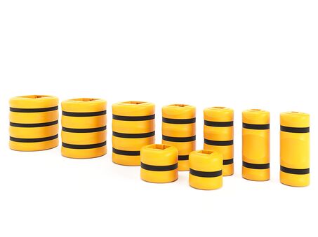 Render de un KP PROTECTOR amarillo - Protectores de columna sobre fondo blanco