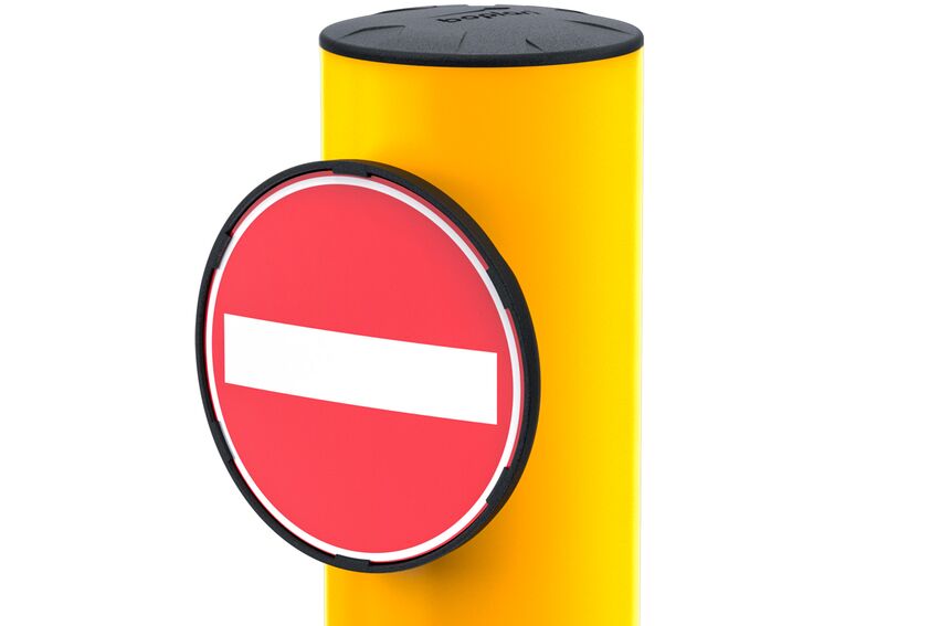SIGNMARK 150 sur une poste de protection jaune