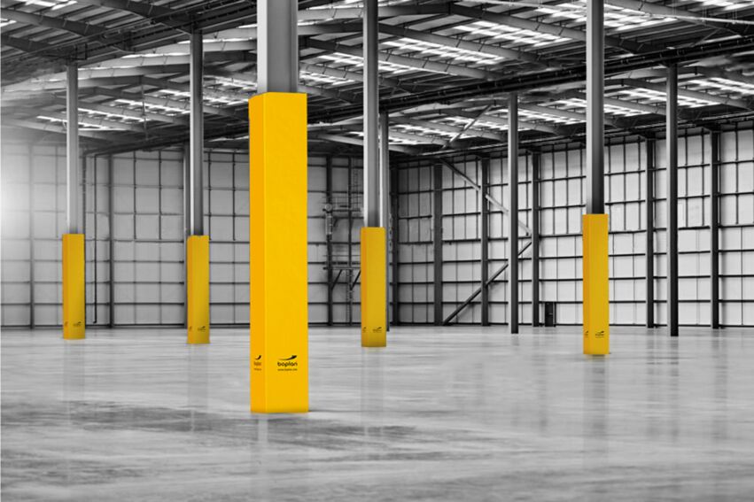 Boplan FLEX IMPACT® SOFT COLUMN COVER en situation réelle - Protection de colonnes