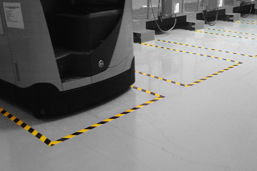 Boplan FLEX IMPACT® LINE PLAN CROSS in a live setting - Floor marking tape