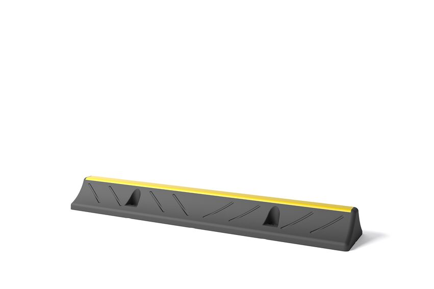 Rendering eines WS WHEELSTOP - Radstopper auf weißem Hintergrund