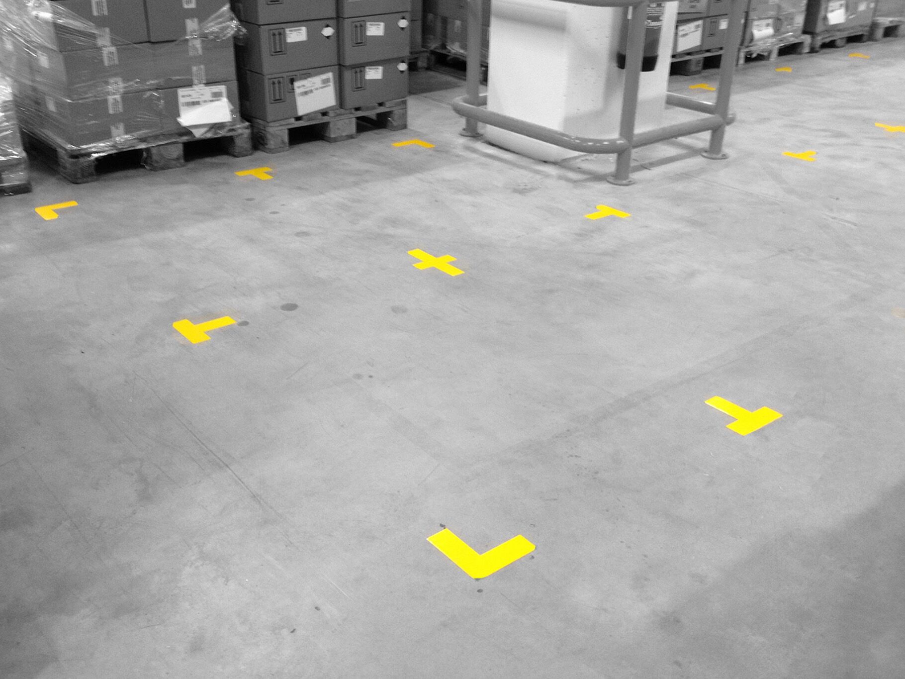 Boplan FLEX IMPACT® LINE PLAN L/T in een reële omgeving - Vloermarkering
