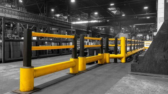 Boplan TB 400 PLUS amarillo en una instalación de Arcelor Mittal