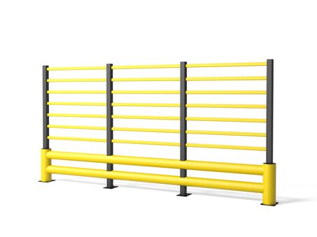 Render van een gele TB 400 DOUBLE GRILL - Aanrijdbeveiliging tegen een witte achtergrond