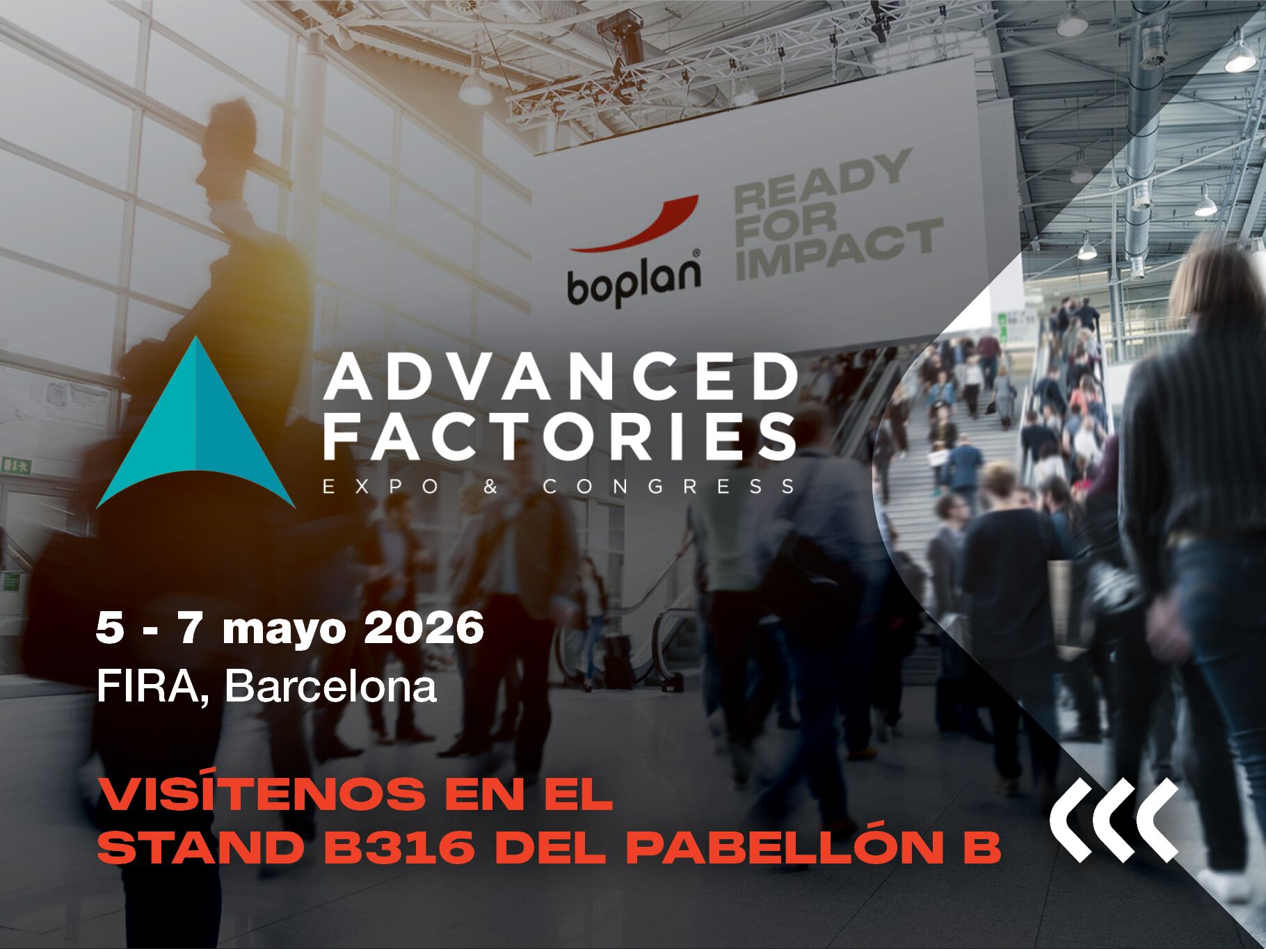 Imagen de la participación en una exposición de Advanced Factories en Barcelona, España