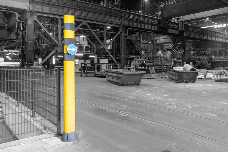 Boplan BO170B, SIGNMARK 200 giallo in uno stabilimento Arcelor Mittal

