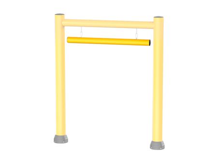 Render de un TOUCH BARRIER amarillo - Limitador de altura sobre fondo blanco