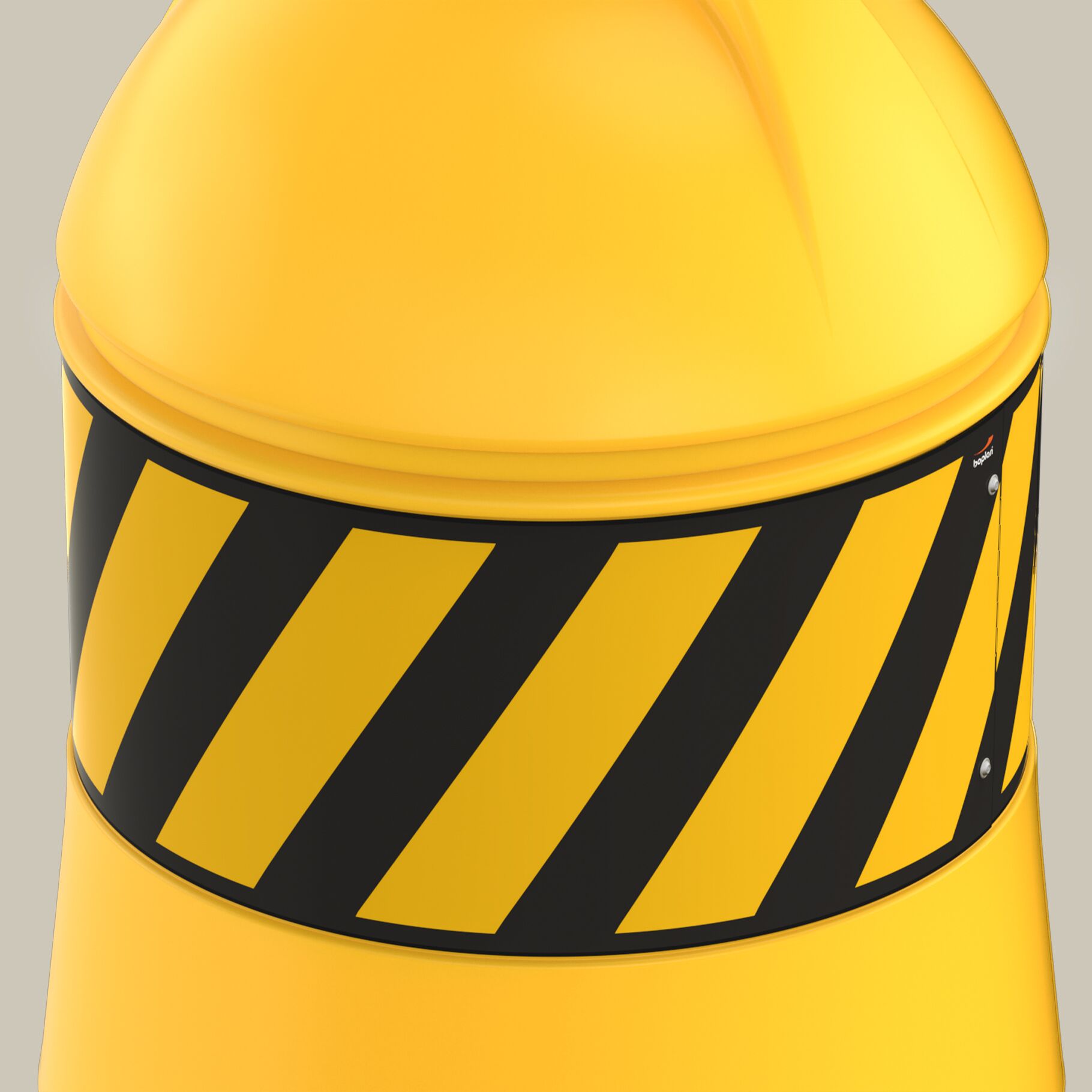 Rendu d'un SAFETY GUARD jaune - Barrière mobile sur un fond blanc