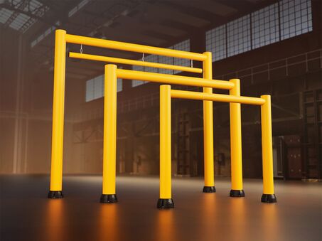 Boplan FLEX IMPACT® GP Goal Post 200B en GP Goal Post 250R in een industriële omgeving
