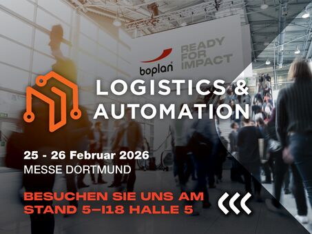 Bild einer Boplan-Ausstellungsbeteiligung auf der Logistics & Automation in Dortmund, Deutschland