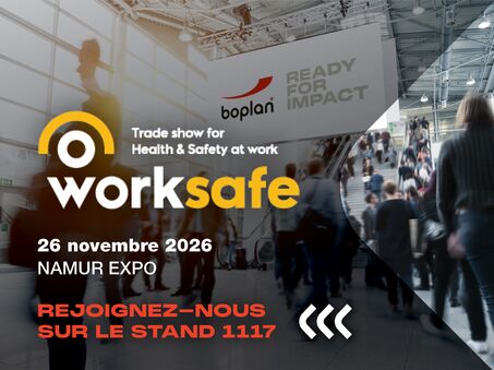 Photo d'une participation à l'exposition de Boplan au WorkSafe à Namur, Belgique