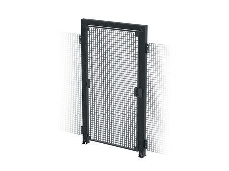 Render van een zwarte FENCE GATE – veiligheidspoort tegen een witte achtergrond