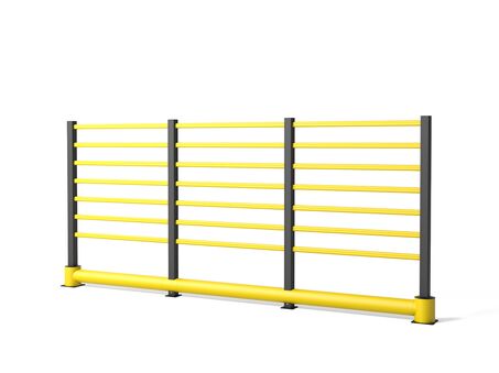 Render van een gele TB 260 GRILL - Aanrijdbeveiliging tegen een witte achtergrond