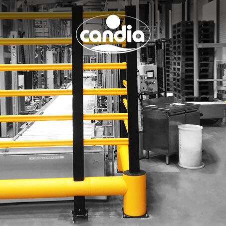 Gelber Boplan TB 400 GRILL in der Candia-Fabrik
