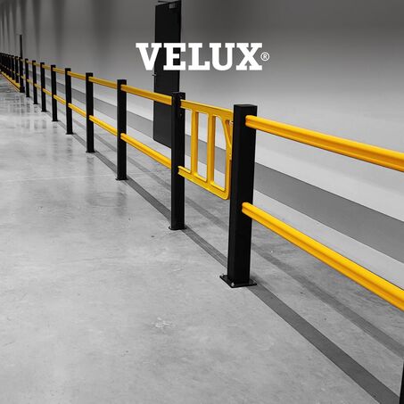 Yellow Boplan HD LIGHT and DOUBLE AXES GATE in Velux factory