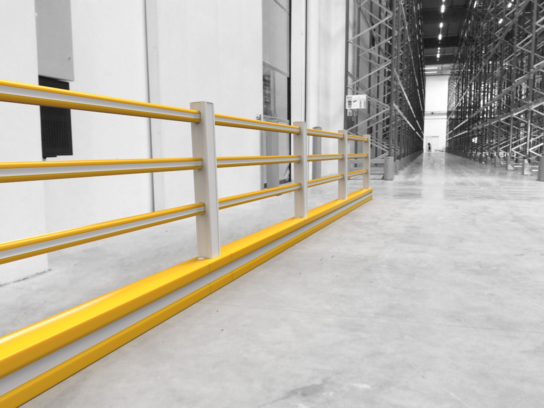 Boplan FLEX IMPACT® ICE FLEX FLIP PLUS in a live setting - Kick rails for cold storage