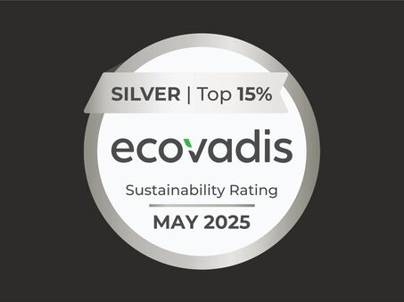 Logotipo del certificado de sostenibilidad Ecovadis Silver
