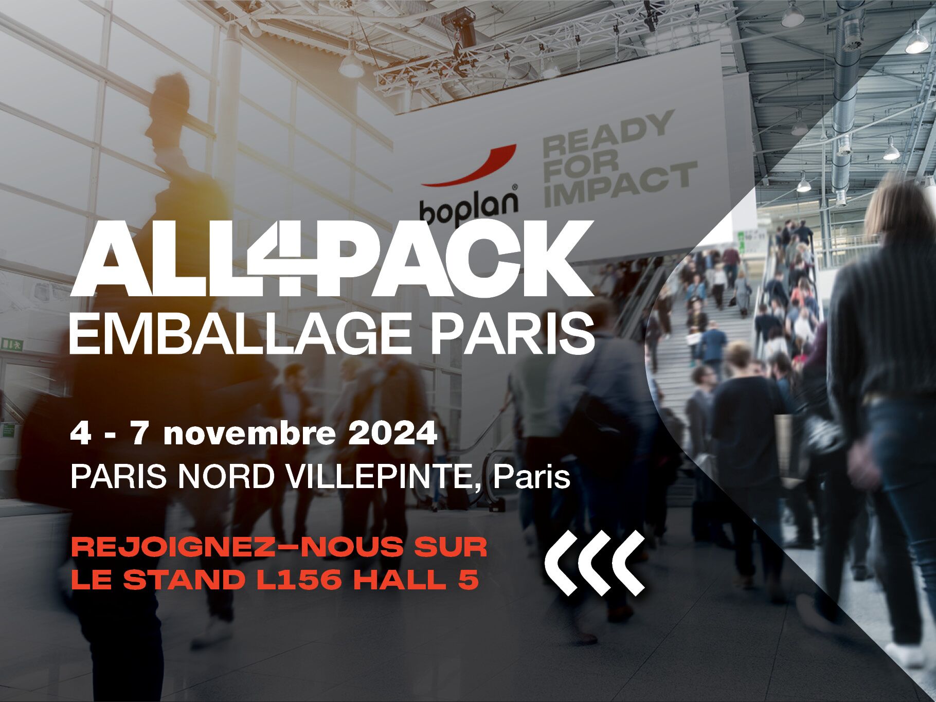 Photo d'une participation à l'exposition de Boplan au All4Pack à Paris, France