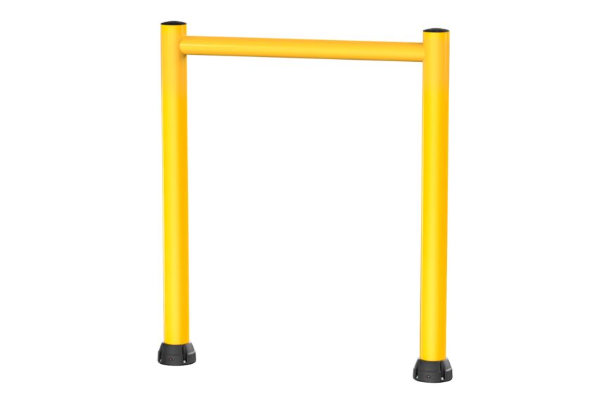 Render van een gele GOAL POST 200B - Hoogtebegrenzer tegen een witte achtergrond