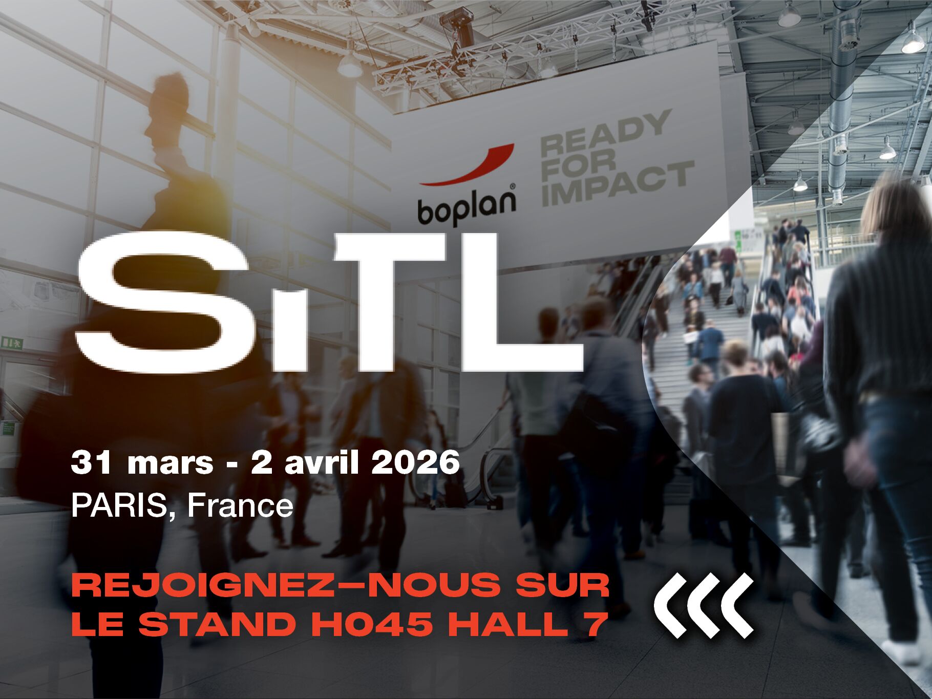Photo d'une participation à l'exposition de Boplan au SITL à Paris, France
