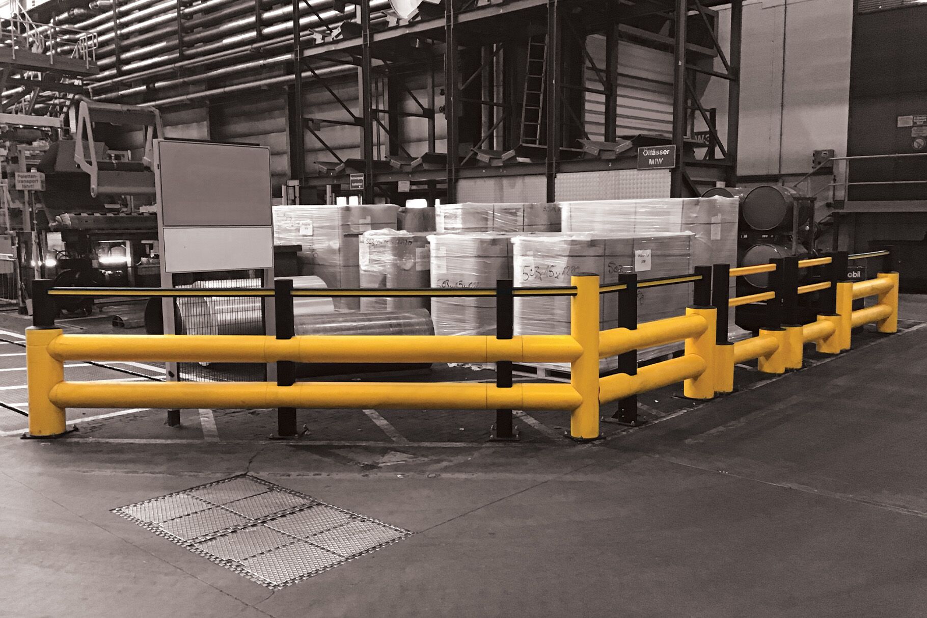 Boplan FLEX IMPACT® TB 400 DOUBLE PLUS in einer realen Umgebung - Rammschutzplanke