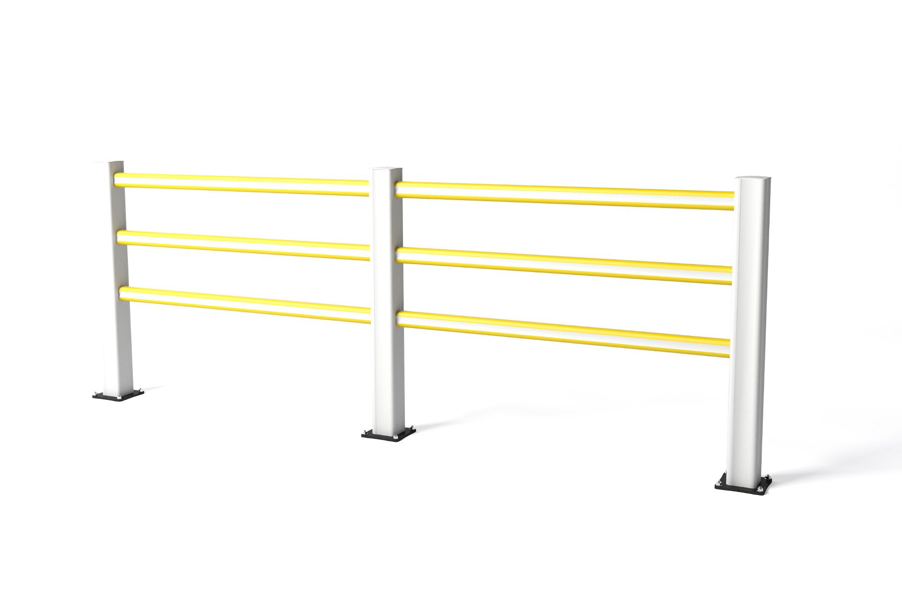 Render di un ICE FLEX® HP PLUS 3 RAILS giallo - Corrimano su sfondo bianco