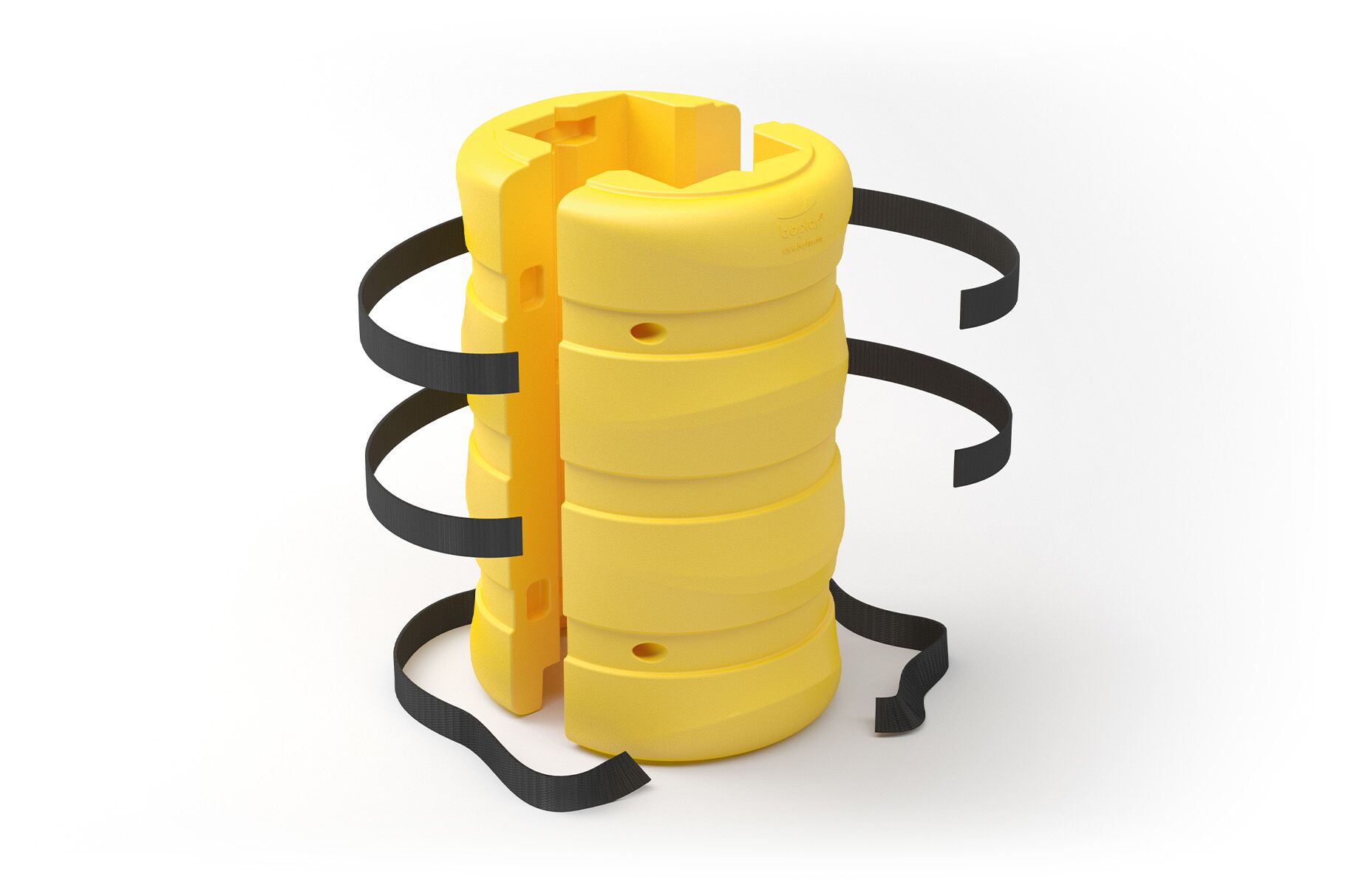Afbeelding die de snelle en gemakkelijke installatie van een Boplan FLEX IMPACT® KP PROTECTOR illustreert