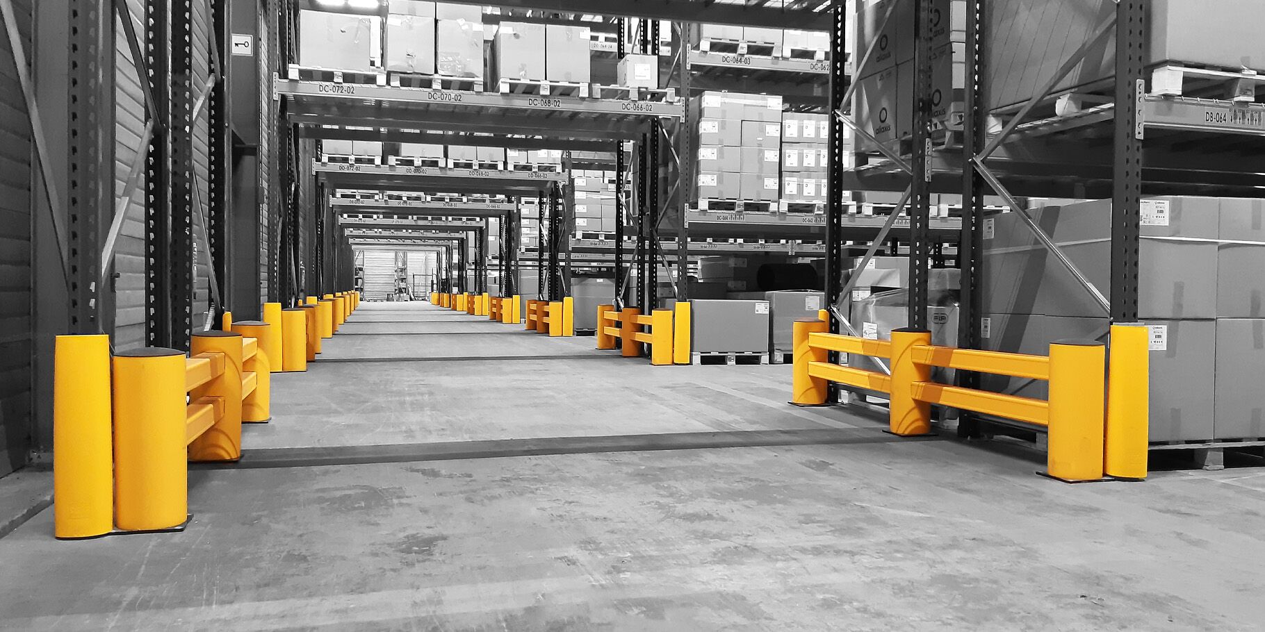 Boplan FLEX IMPACT® RE RACK END in einer realen Umgebung - Regalschutz