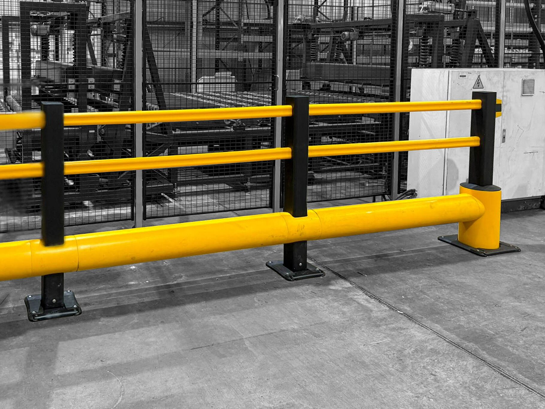 Gelber Boplan TB 400 PLUS, REMOVABLE BASEPLATE in einer industriellen Umgebung
