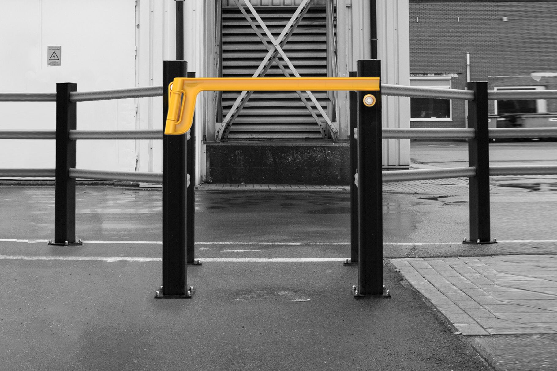 Boplan SINGLE AXES GATE in a live setting - Safety gate