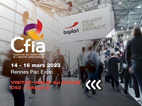 Photo d'une participation à l'exposition de Boplan au CFIA Salon à Rennes, France