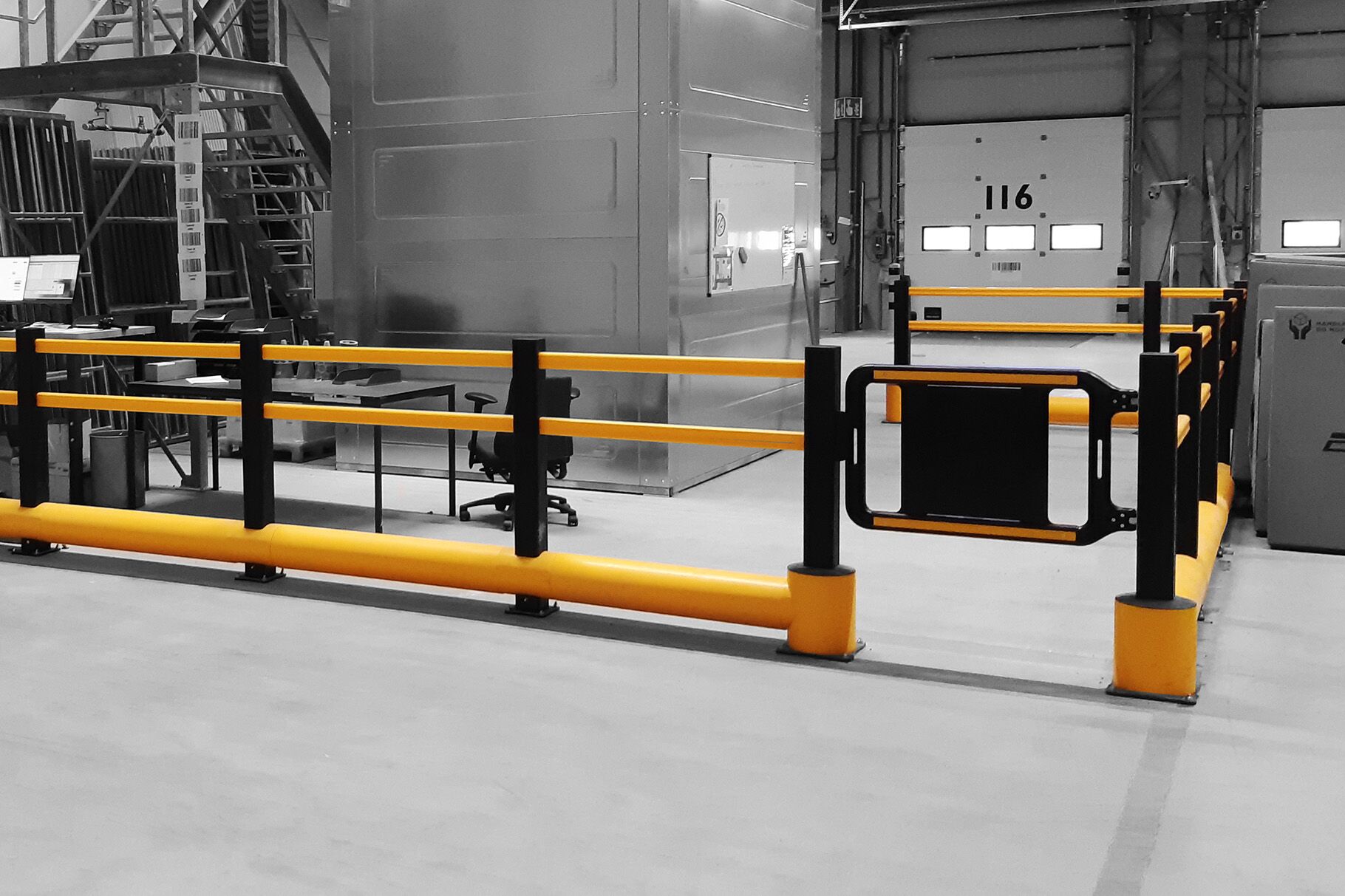 Yellow Boplan TB 260 PLUS and SG SWING GATE in JCL warehouse