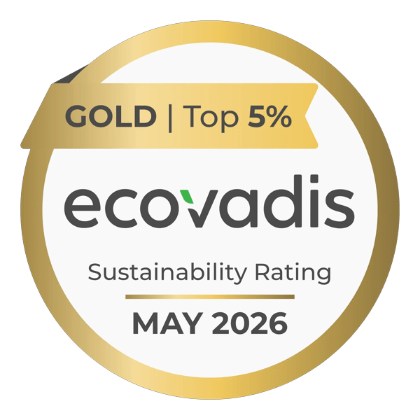 Logo of the Ecovadis Gold Sustainability certificate
