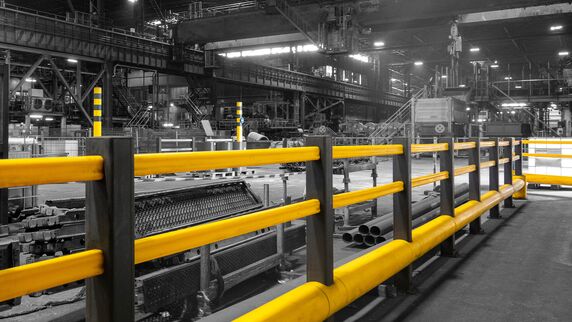 Boplan TB 400 PLUS amarillo en una instalación de Arcelor Mittal