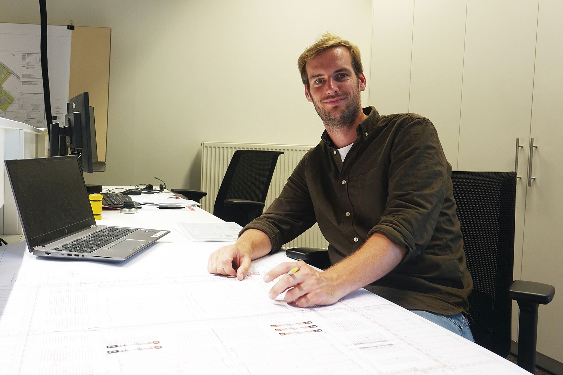 Picture of a Boplan employee as coordinator technical project drawing team