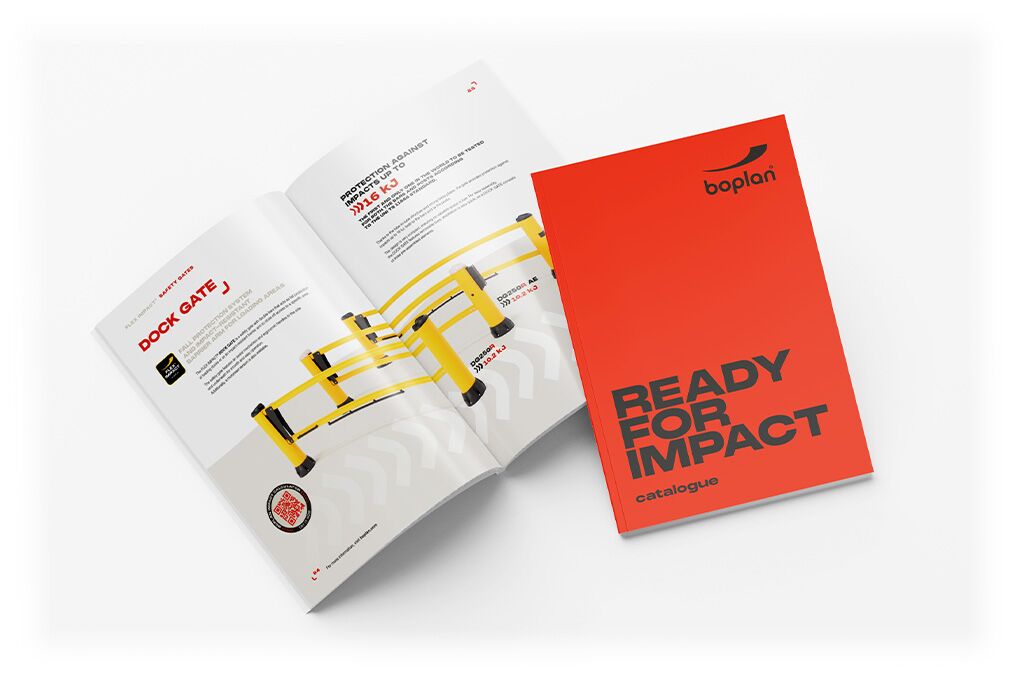 Immagine del catalogo inglese Boplan con informazioni sulle soluzioni di sicurezza per gli ambienti industriali