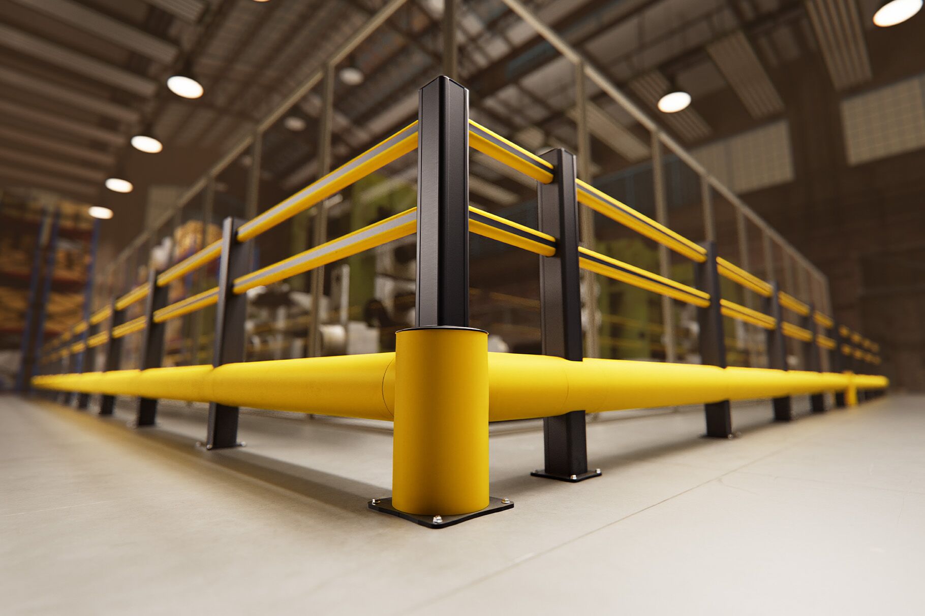 Close-up of a Boplan FLEX IMPACT® TB 400 PLUS in a live setting - Safety barrier