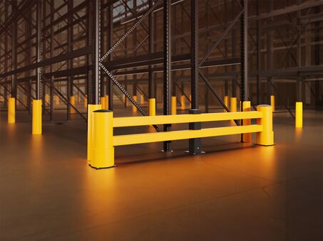 Gamma di Protezione per scaffalature Boplan FLEX IMPACT® in ambiente industriale
