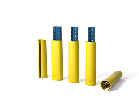 Rendu d'un RACKBULL L jaune - Protection de rayonnages sur un fond blanc