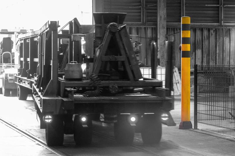 Boplan BO170B, SIGNMARK 200 giallo in uno stabilimento Arcelor Mittal

