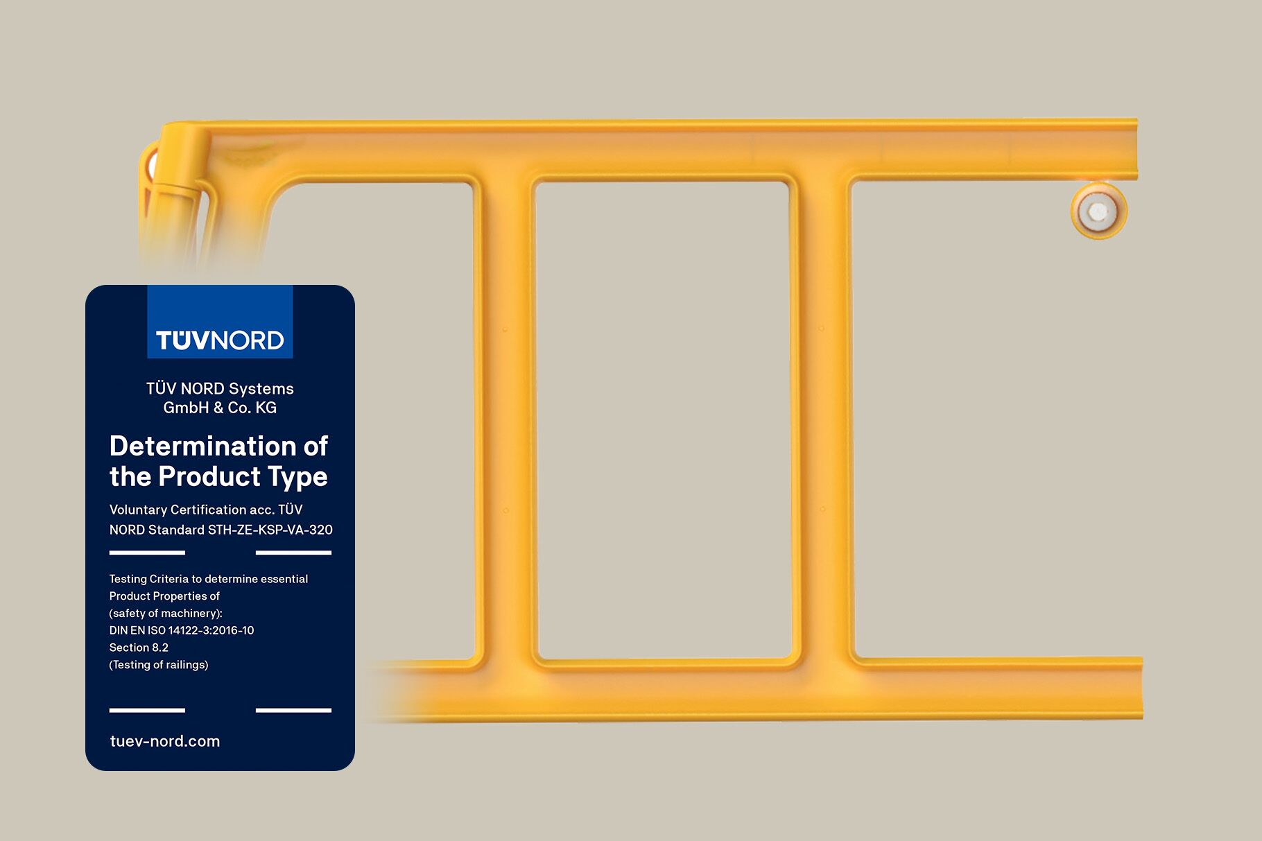 Render of a yellow Boplan Double AXES GATE